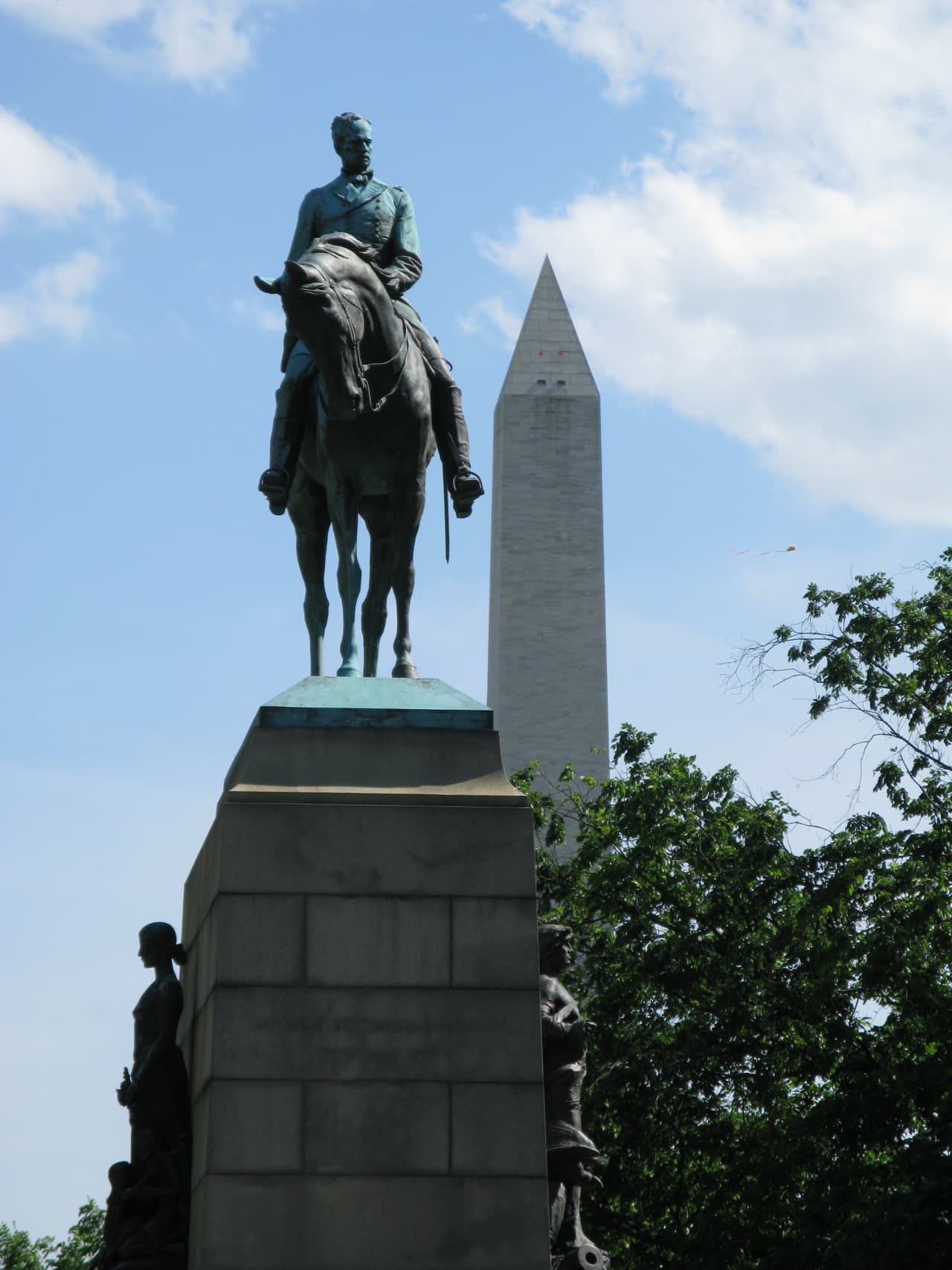 Some monument in front of the Washington Monument